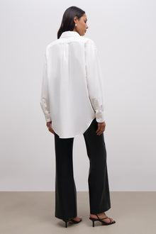 Masculine Oversized Cotton Shirt - White