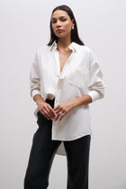 Masculine Oversized Cotton Shirt - White