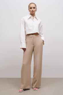 Cropped Formal Shirt - White