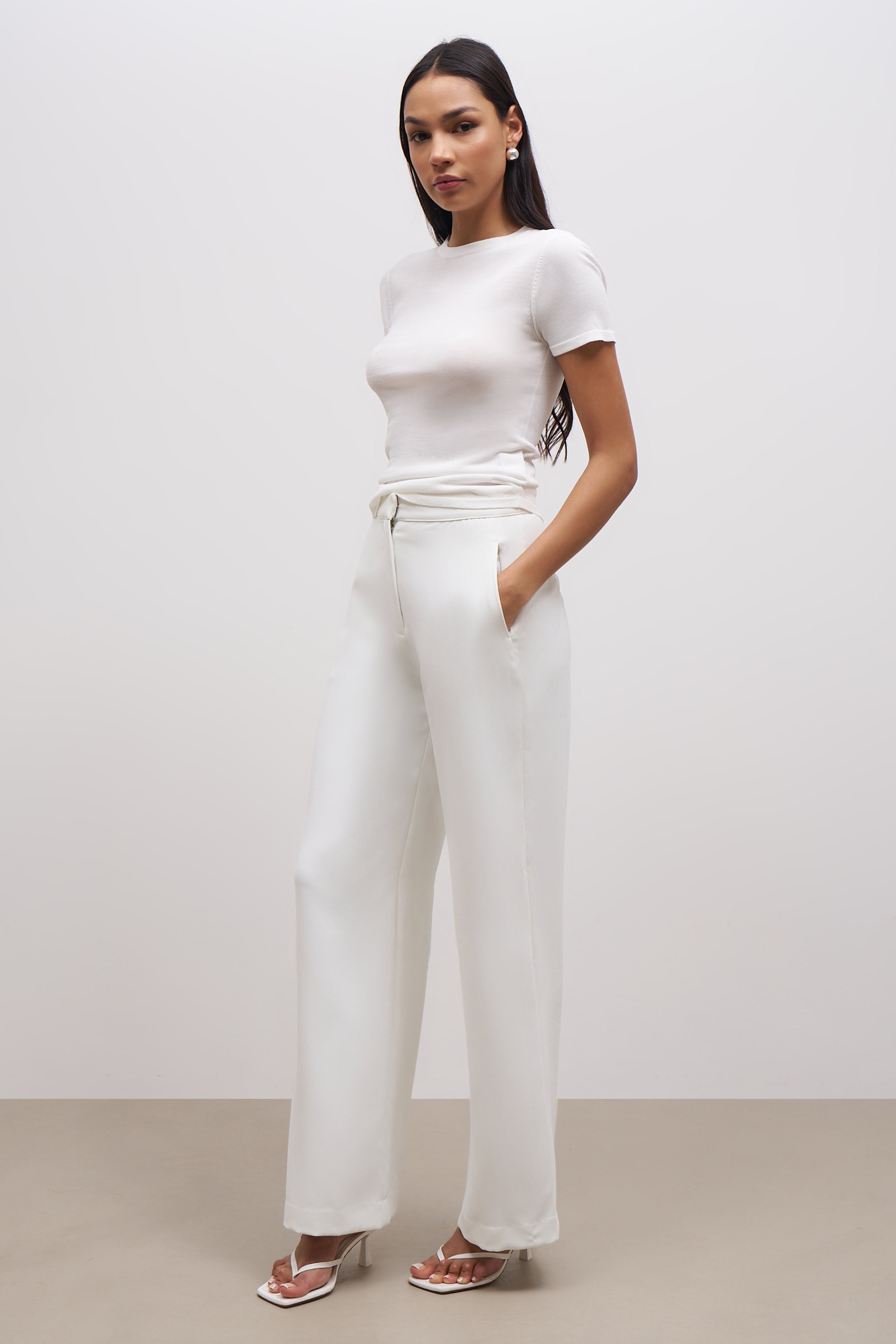 Effortless Wide Leg Trousers - White