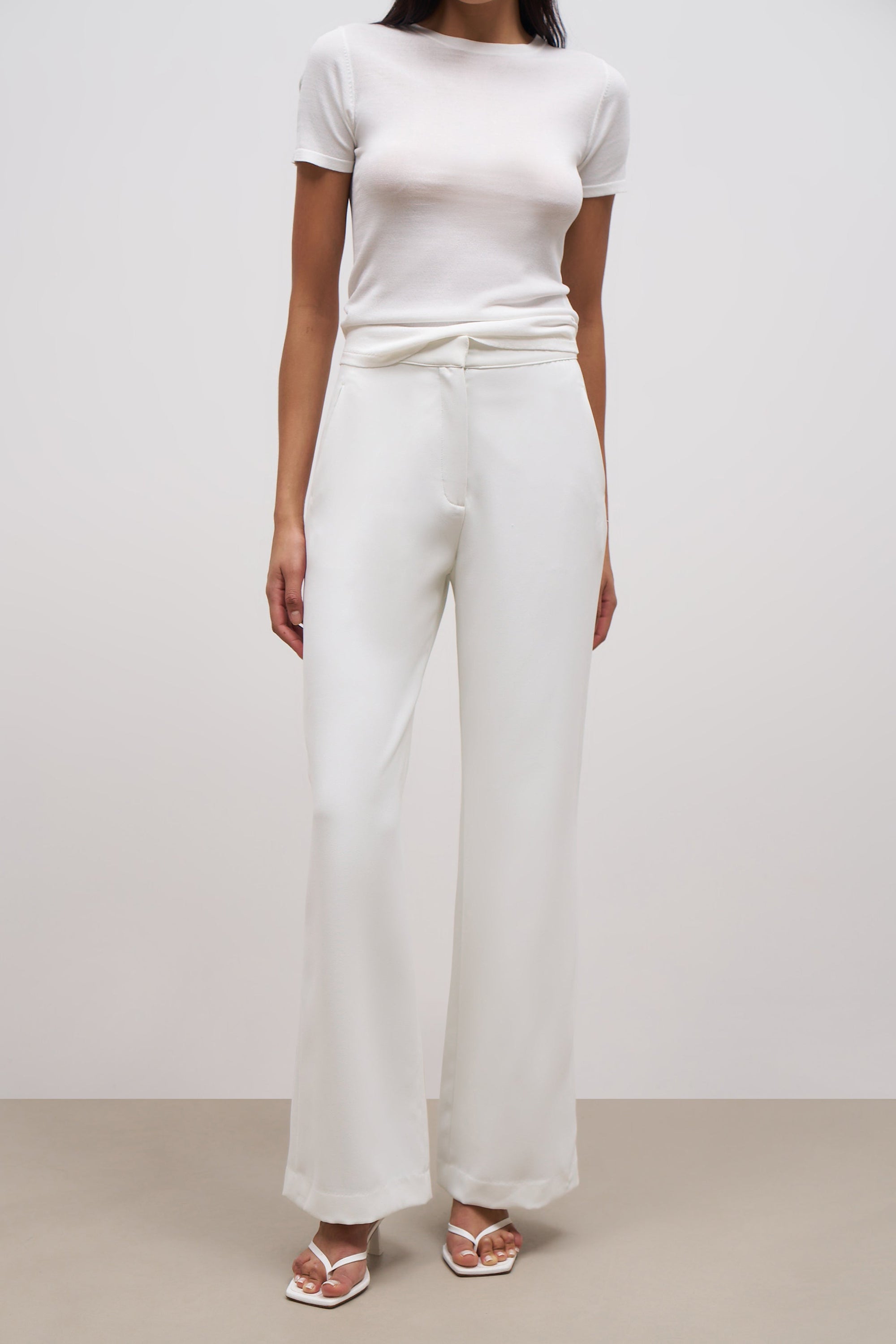 Effortless Wide Leg Trousers - White