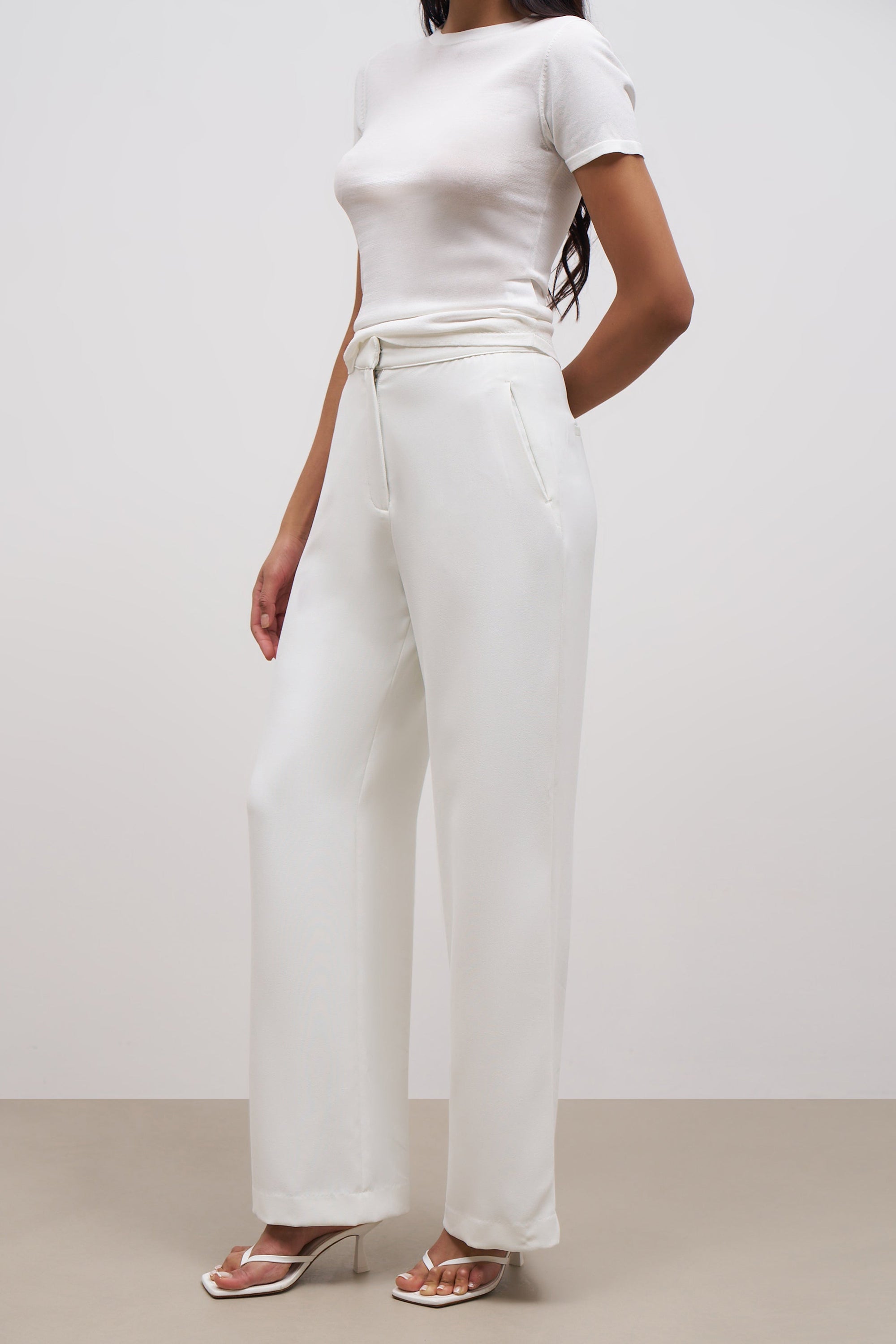 Effortless Wide Leg Trousers - White