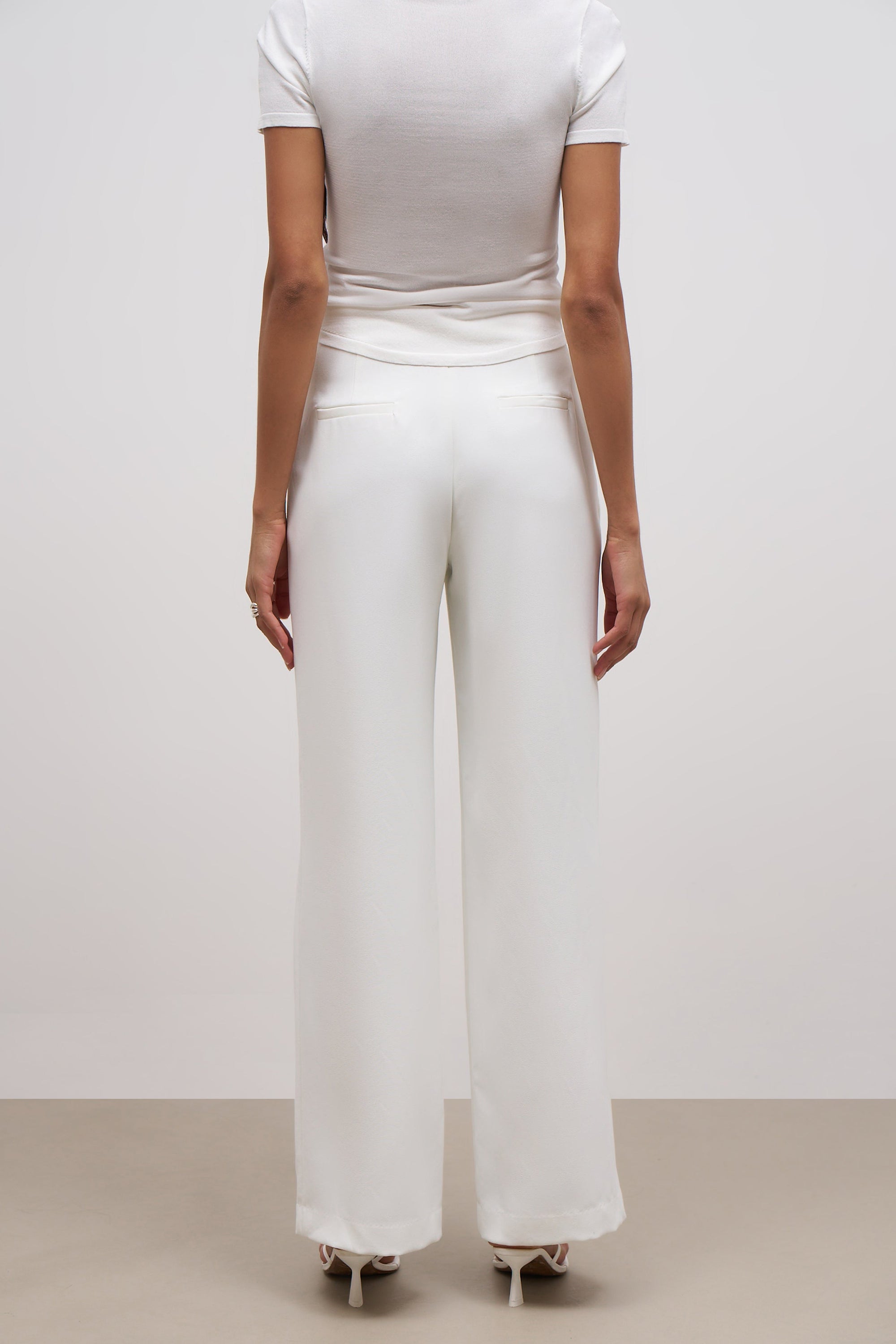 Effortless Wide Leg Trousers - White