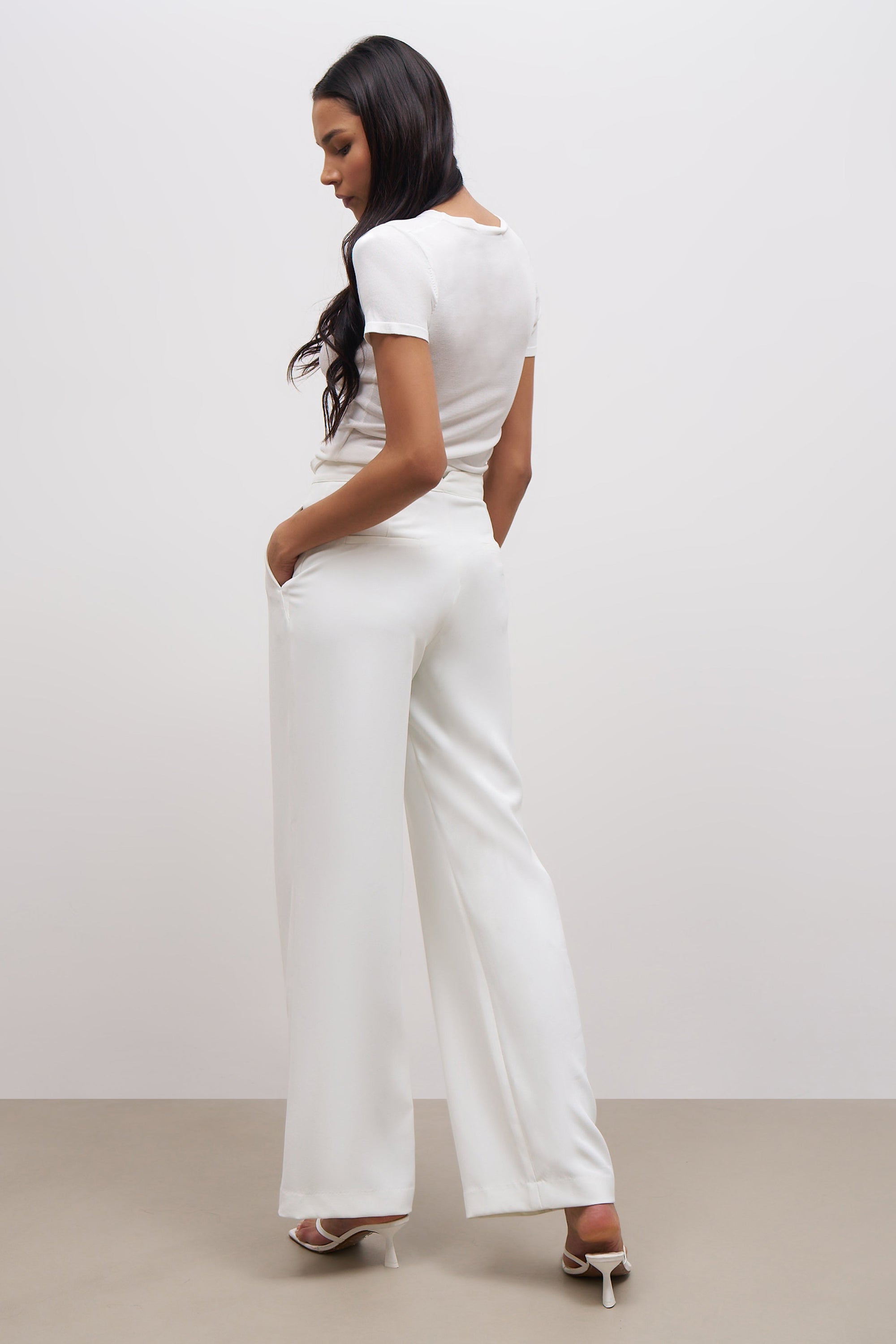 Effortless Wide Leg Trousers - White