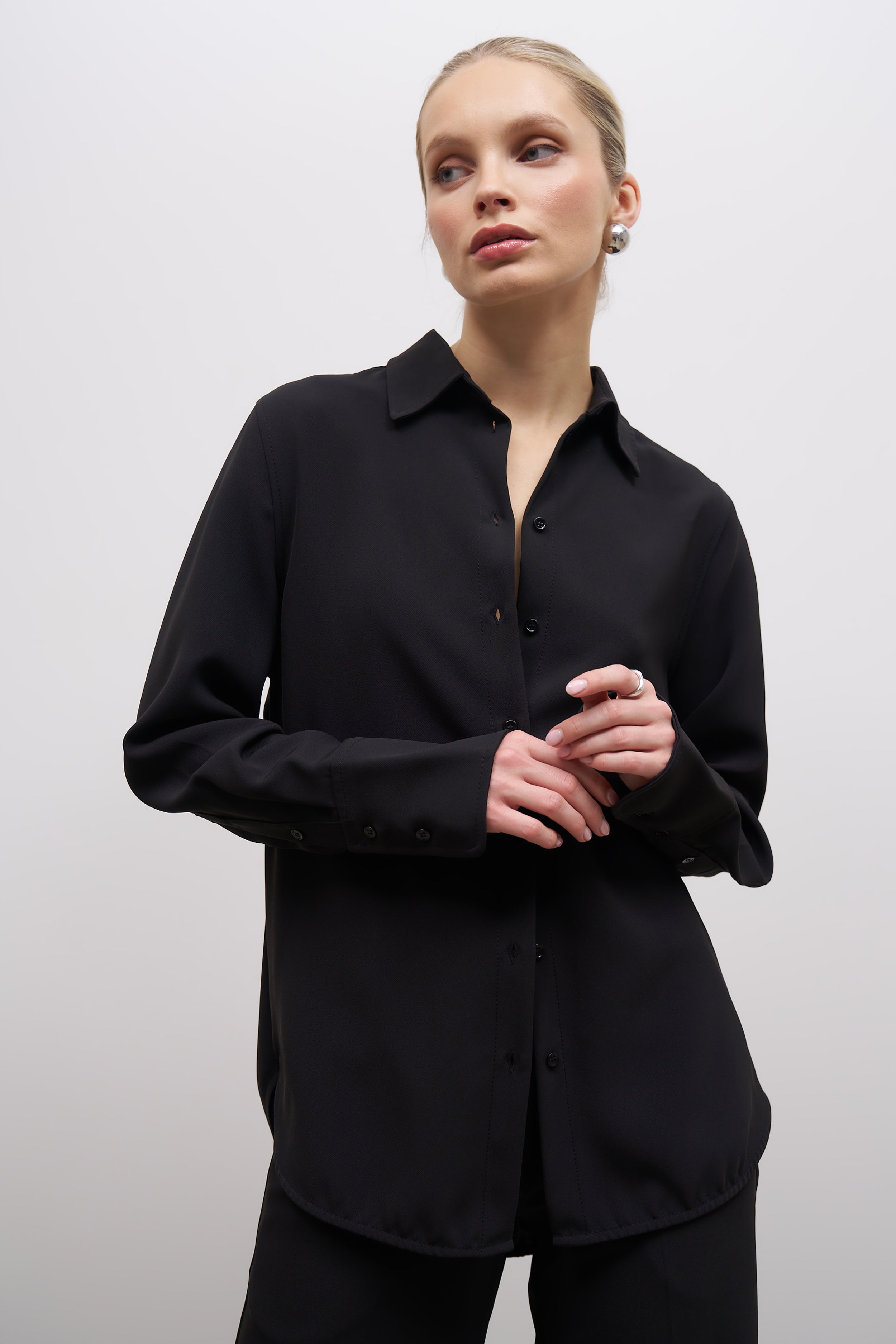 Effortless Oversized Shirt - Black