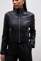 Leather Biker Jacket - Black