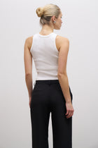 Heavy Ribbed Racer Top - Ivory