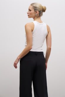 Heavy Ribbed Racer Top - Ivory