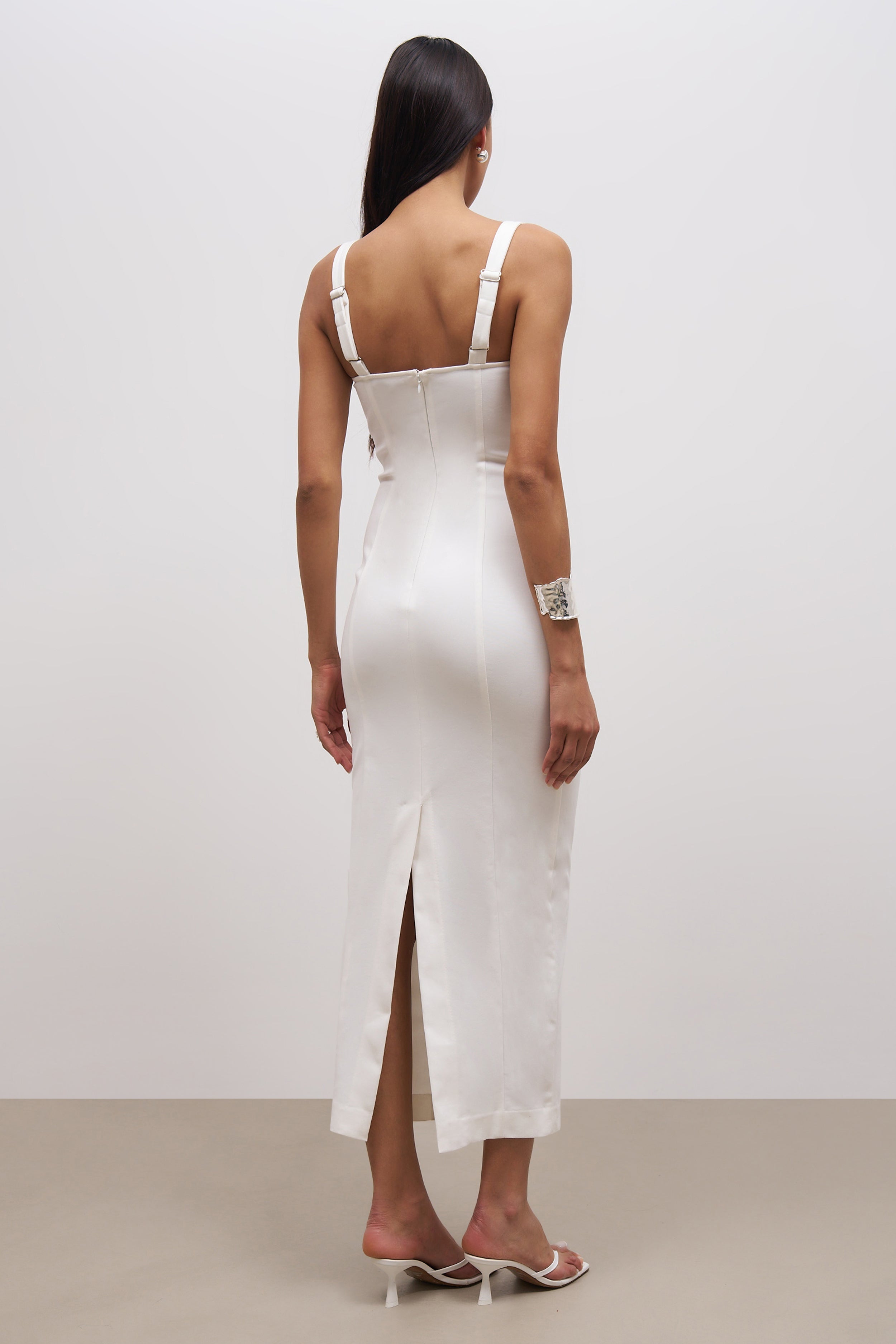 Square Neck Corset Maxi Dress - Ivory