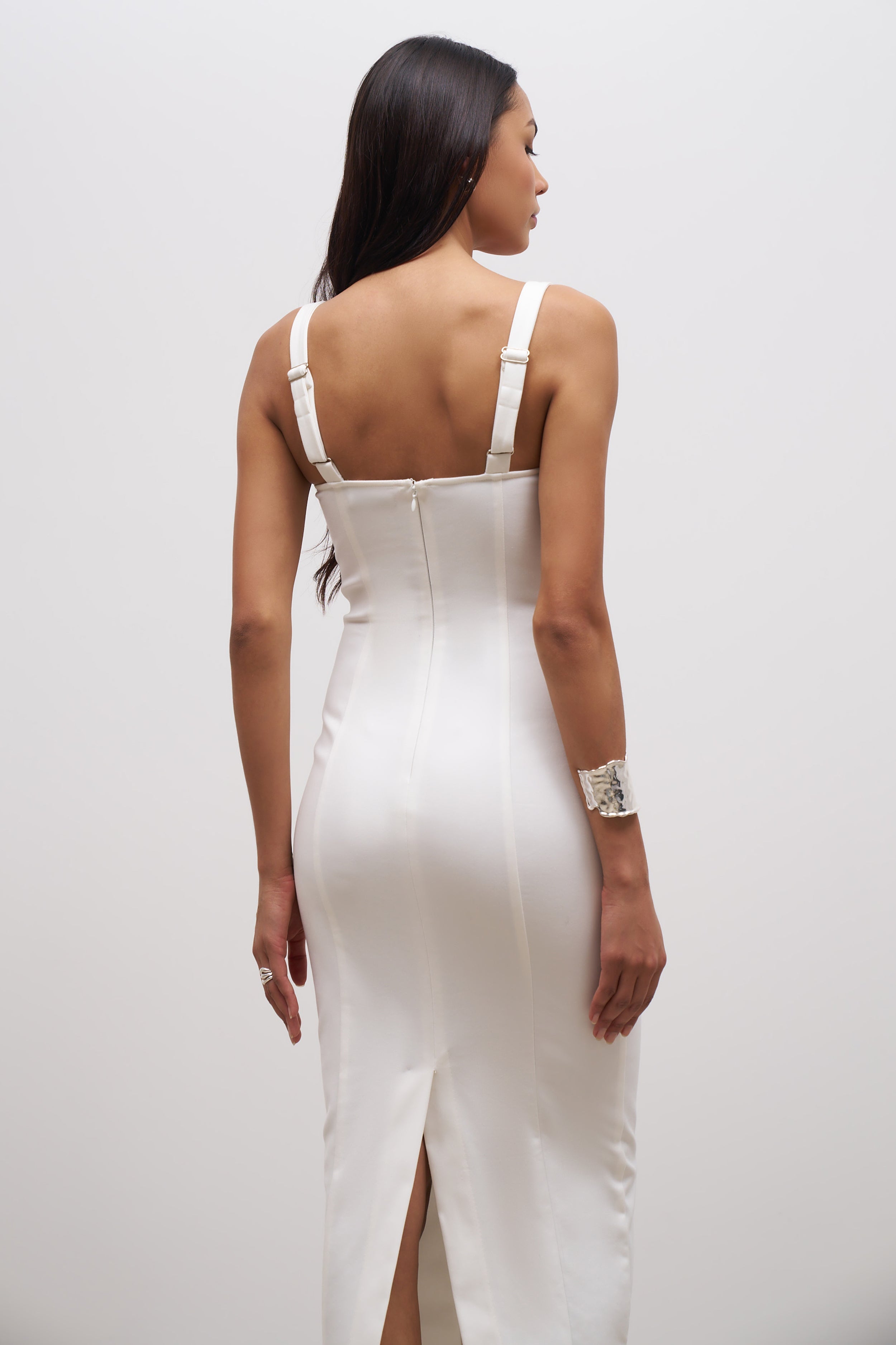 Square Neck Corset Maxi Dress - Ivory