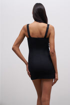 Square Neck Mini Dress - Black