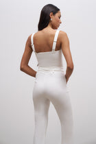 Square Neck Hook & Eye Corset - Ivory