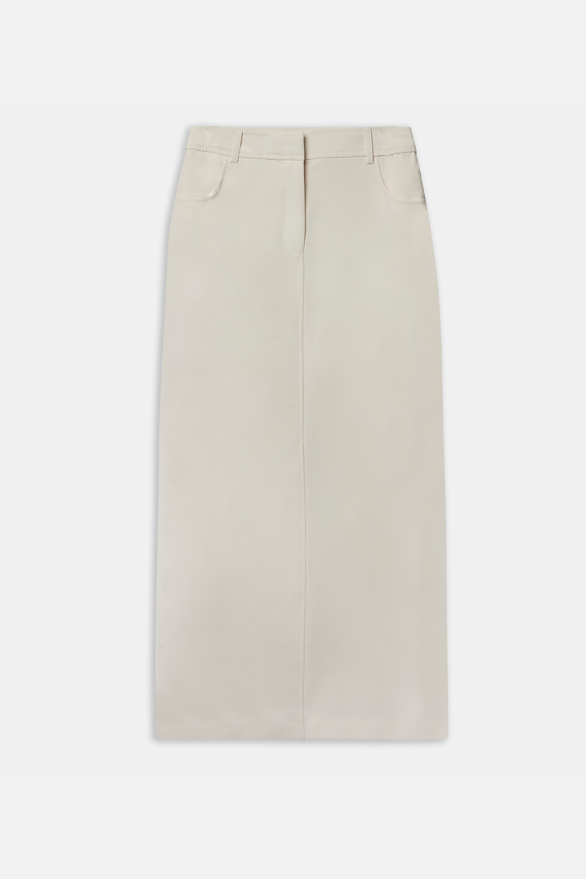 Mid Rise Effortless Maxi Skirt - Cream