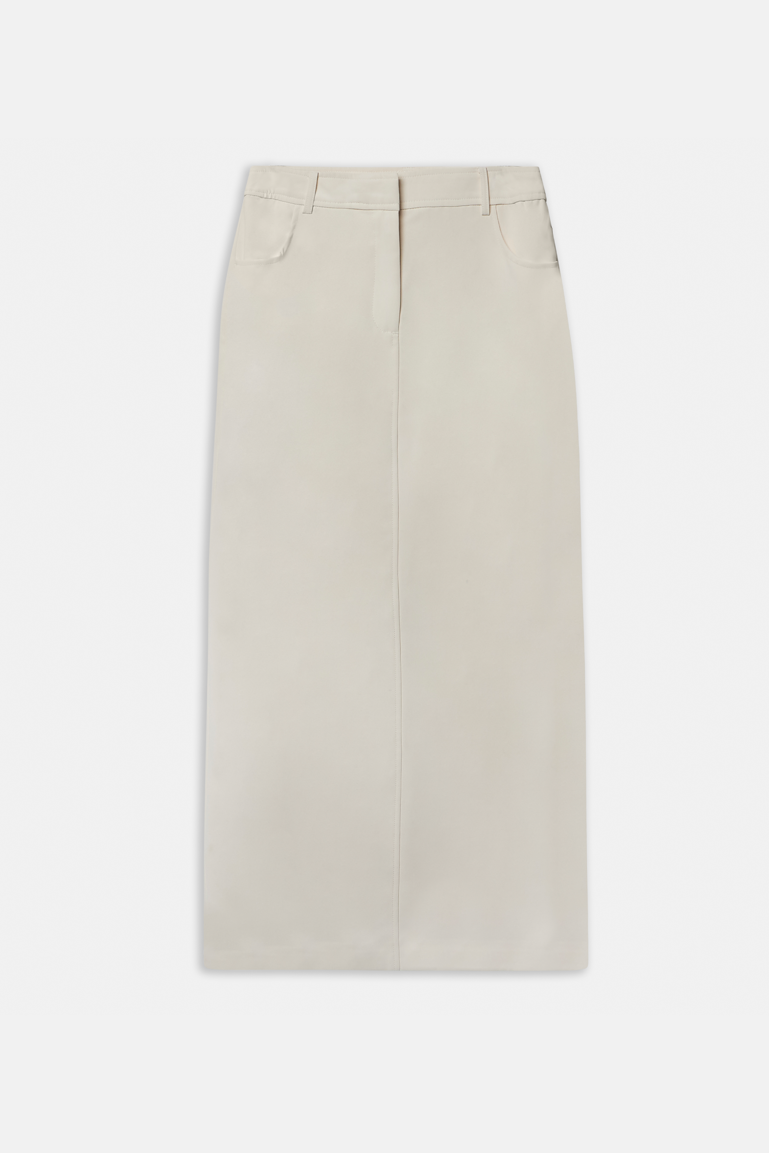 Mid Rise Effortless Maxi Skirt - Cream