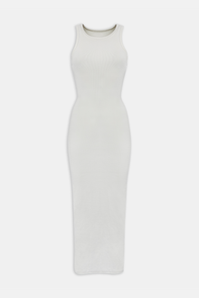 Heavy Ribbed Racer Maxi Dress - Ivory