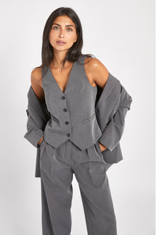 Boxy Waistcoat - Grey Marl