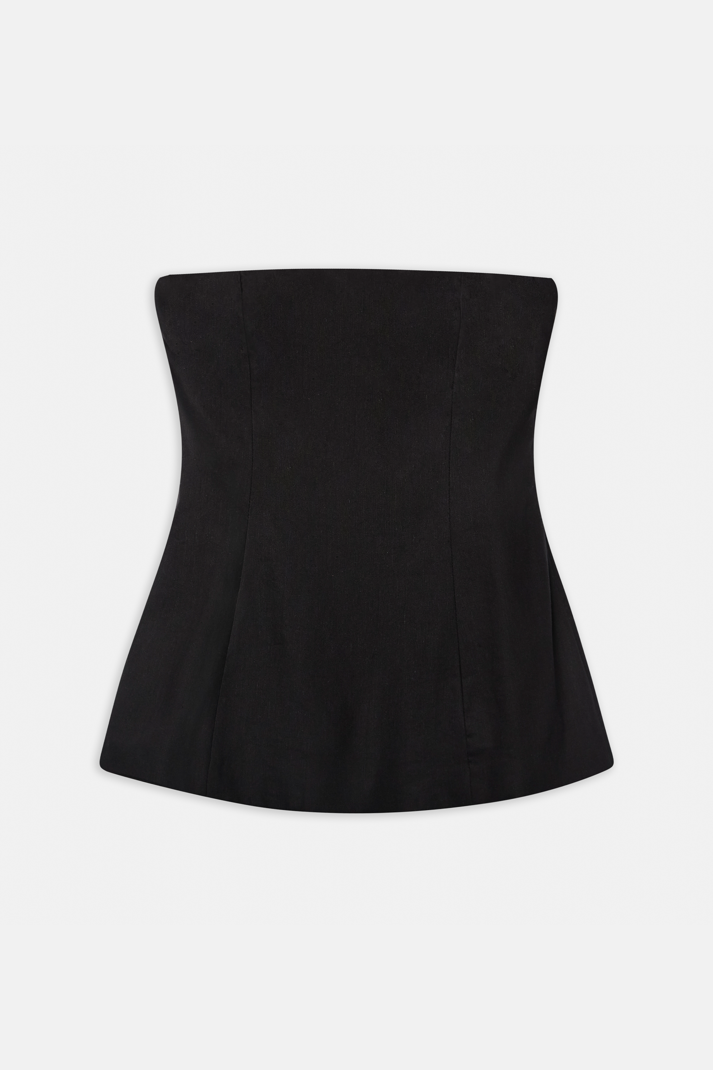 Strapless Linen A Line Bodice - Black