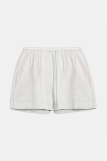 Linen Drawstring Shorts - White