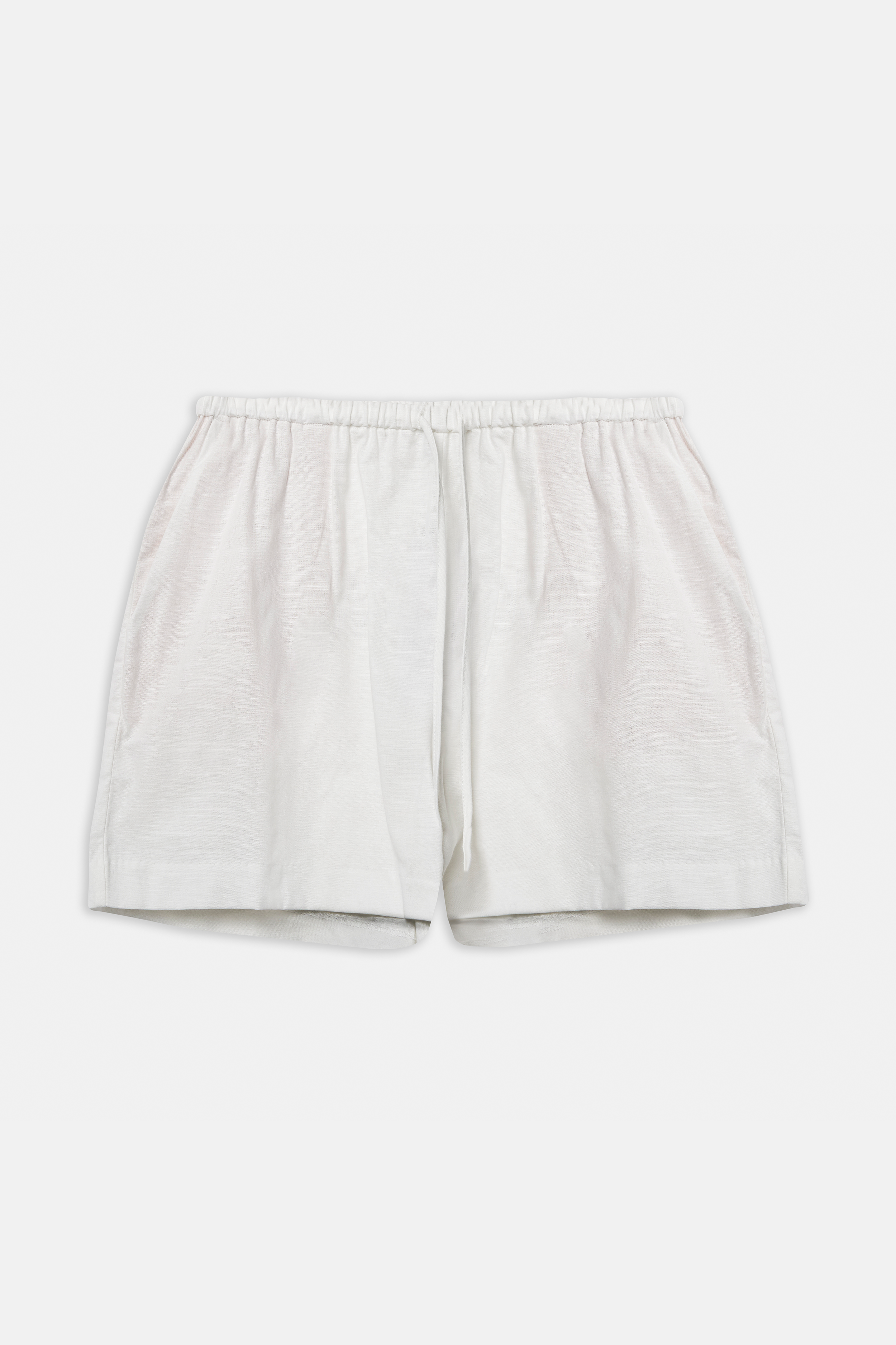 Linen Drawstring Shorts - White