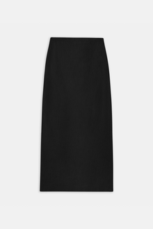 Mid Rise Linen Maxi Skirt - Black