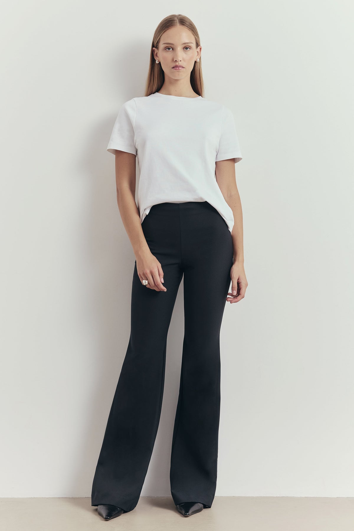 Tailored Clean Cut Wide Leg Trousers - Petrol