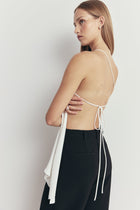 Flowing Asymmetric Open Back Top - Ivory