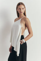 Flowing Asymmetric Open Back Top - Ivory