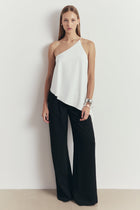 Flowing Asymmetric Open Back Top - Ivory