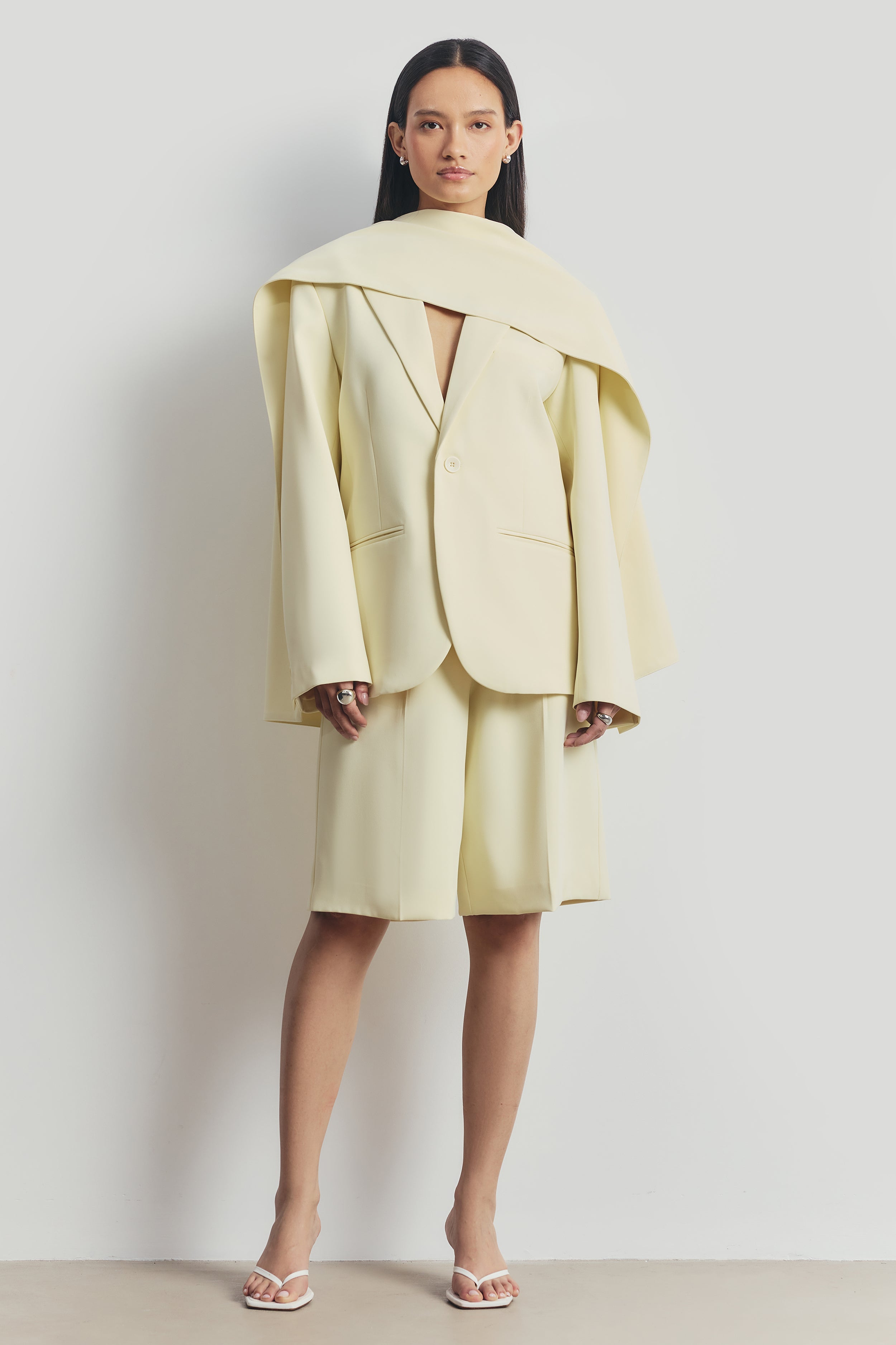 Oversized Single Breasted Blazer - Buttermilk