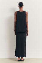 Clean Cut Backless Boat Neck Top - Black