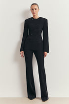 Tailored Clean Cut Wide Leg Trousers - Black