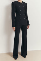 Tailored Clean Cut Wide Leg Trousers - Black