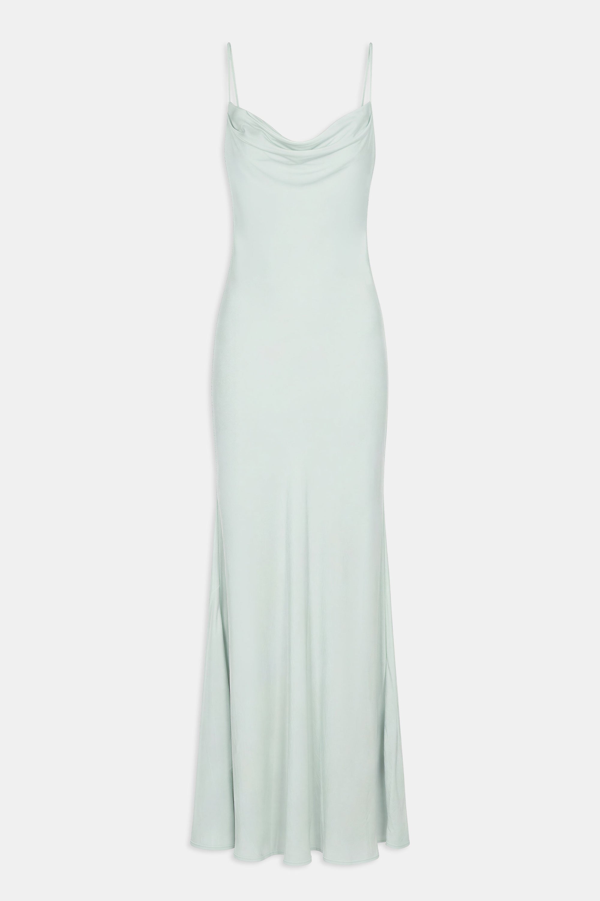 Ruched Chiffon Maxi Dress - Mint