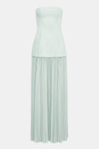 Satin Structured Bodice Gown - Mint