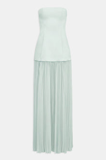 Satin Structured Bodice Gown - Mint