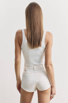 Formal Tailored Micro Shorts - Cream