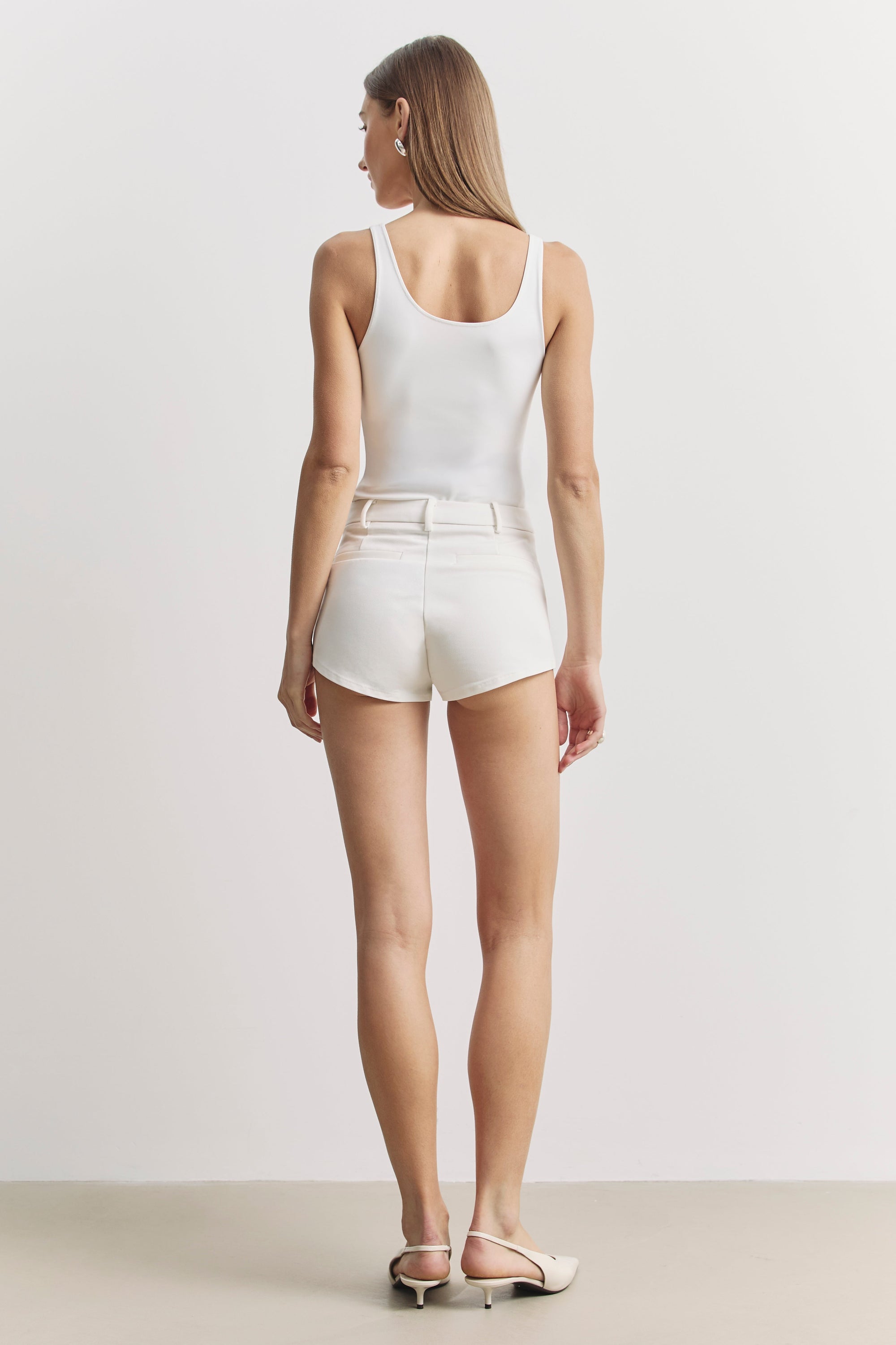 Formal Tailored Micro Shorts - Cream