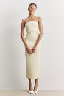Strapless Ruched Midaxi Dress - Buttermilk