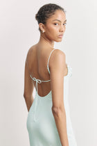Ruched Chiffon Maxi Dress - Mint