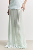 Satin Structured Bodice Gown - Mint