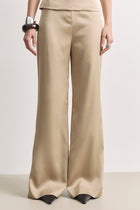 Tailored Satin Wide Leg Trousers - Bronze