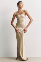 Strapless Maxi Dress - Bronze