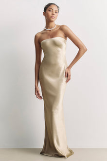 Strapless Maxi Dress - Bronze