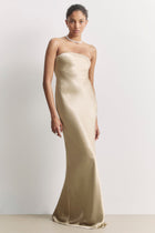 Strapless Maxi Dress - Bronze