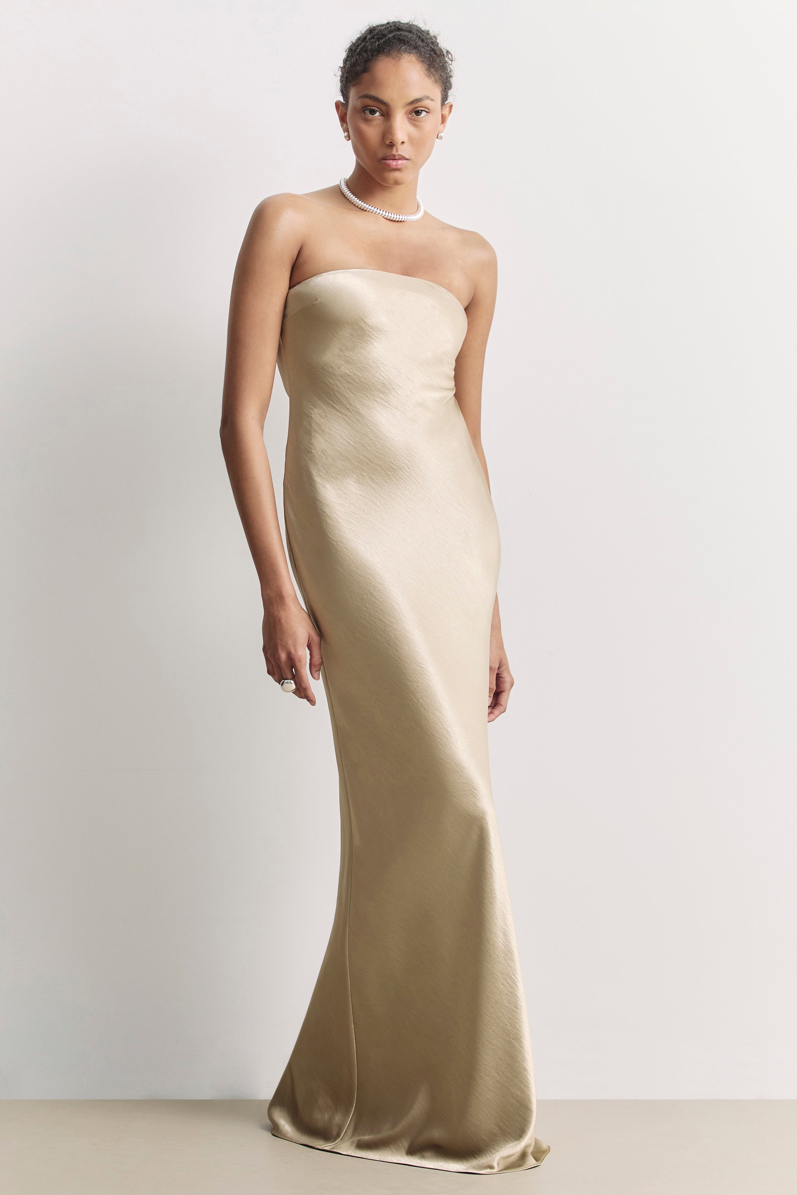 Strapless Maxi Dress - Bronze