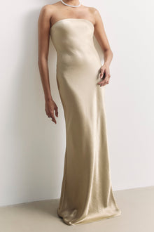 Strapless Maxi Dress - Bronze