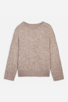 Crew Neck Alpaca Blend Jumper - Stone