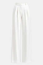 Effortless Pleated Wide Leg Trousers - White