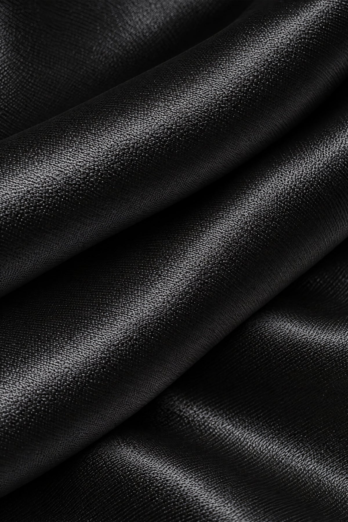 Satin Scarf with Fringing - Black
