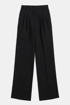 Effortless Pleated Wide Leg Trousers - Black